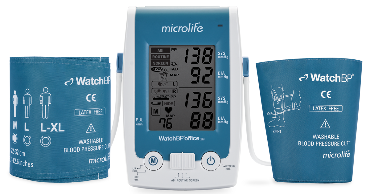 Dual digital tensiometer measuring blood pressure ankle-brachial index  Microlife